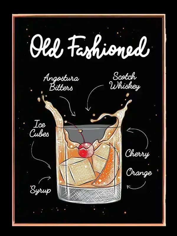 Old Fashioned Cocktail Plakat