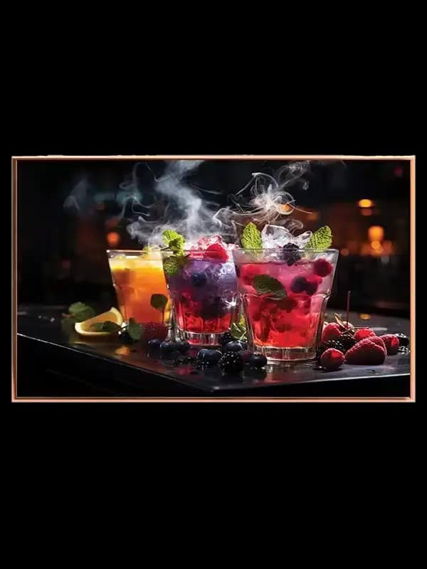 Farverige Cocktails Med Bær Plakat