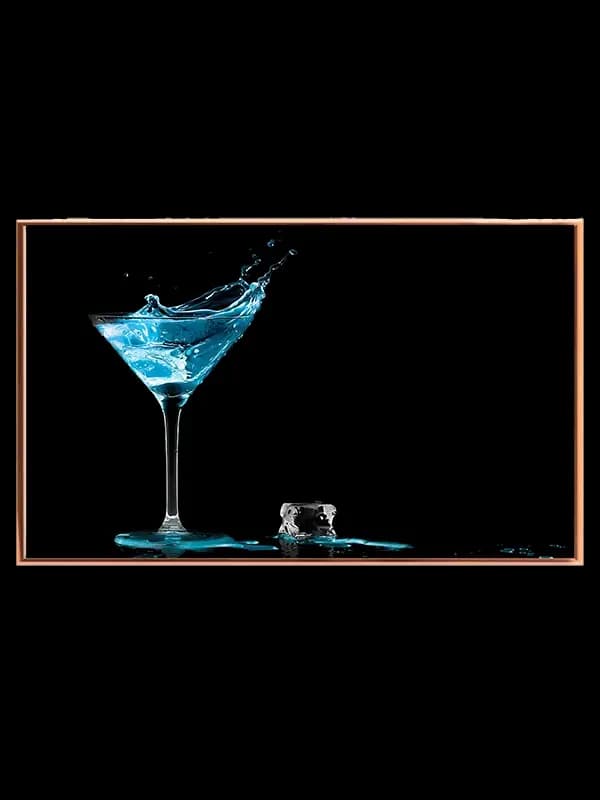Blå Cocktail Med Splash Plakat