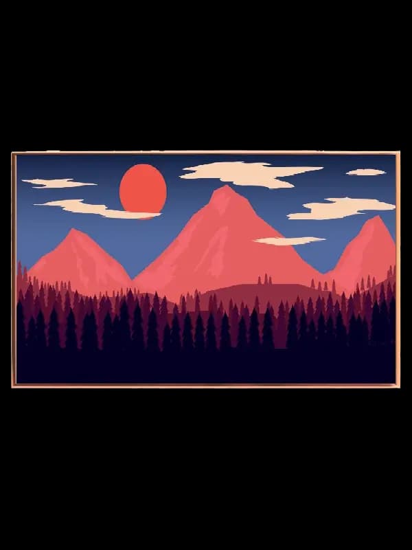 Crimson Mountain Sunset Plakat
