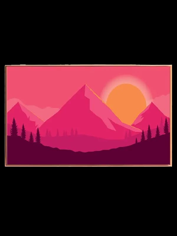 Crimson Sunset Mountains Plakat