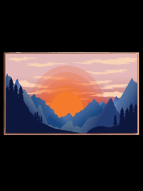 Sunset Mountain Silhouettes Plakat