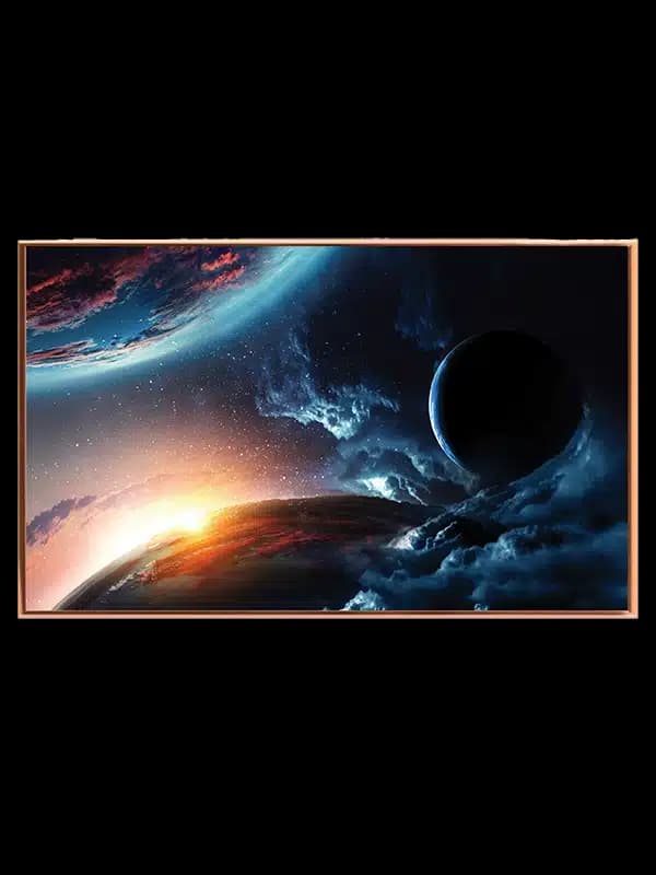 Kosmisk Solopgang Over Planeter