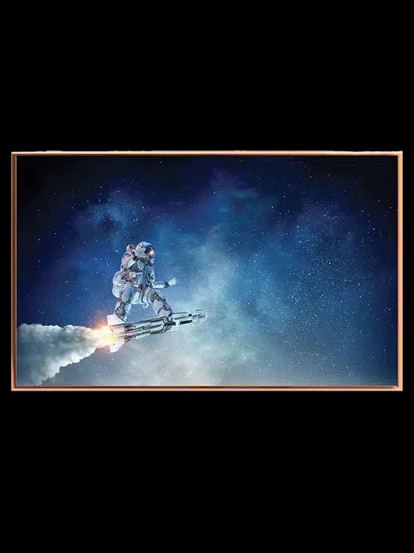 Astronaut på Raketboard i Rummet