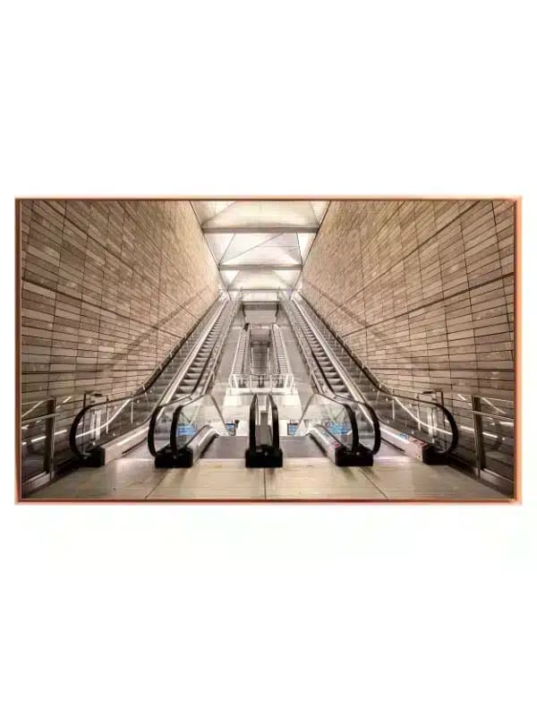 Symmetrical Modern Escalator View
