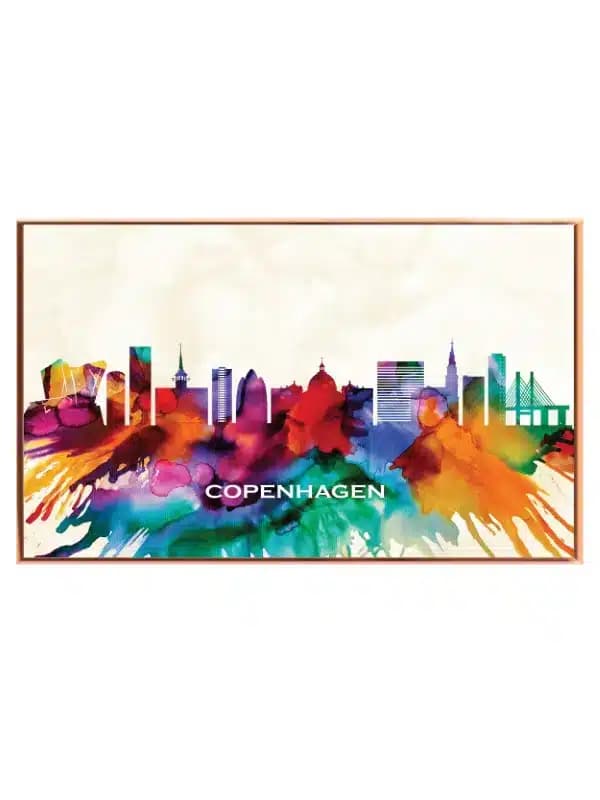 Colorful Copenhagen City Skyline