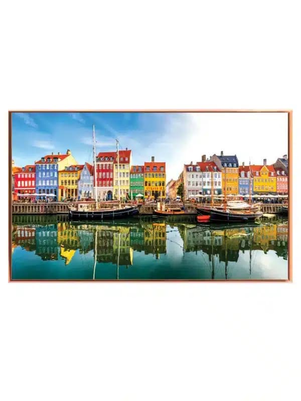Colorful Waterfront Buildings Scene
