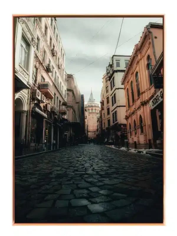 Historic Street With Tower