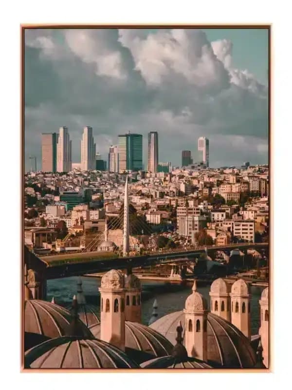 Urban Cityscape With Bridge
