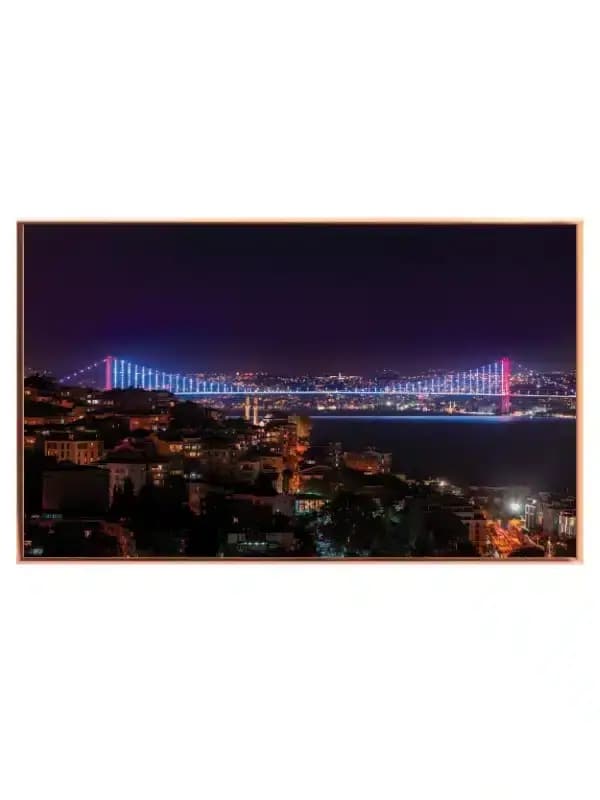 Illuminated Night Bridge View