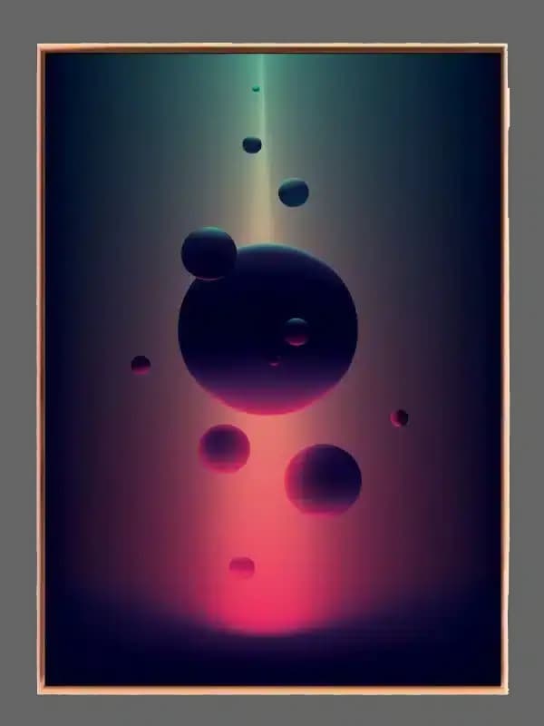 Orbiting Neon Spheres Plakat