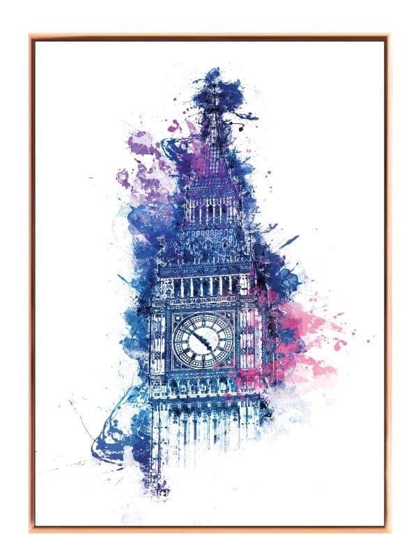 Farverig Big Ben Akvarel Plakat