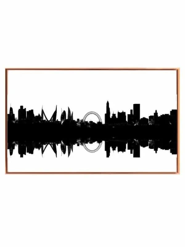 London Skyline Black Silhouette