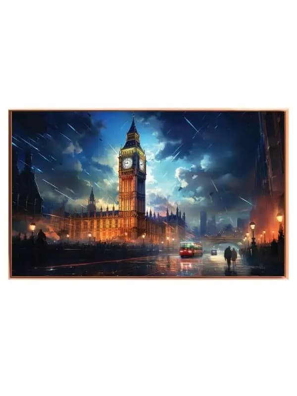 Illuminated Big Ben At Dusk