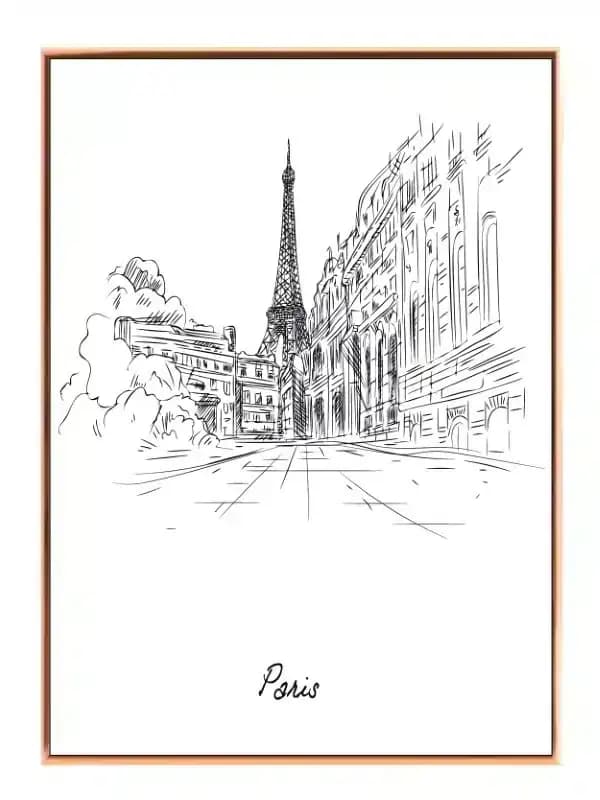 Paris Street Sketch Illustration