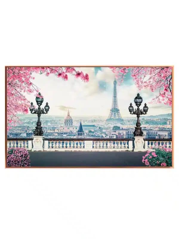 Paris View With Blossoming Trees