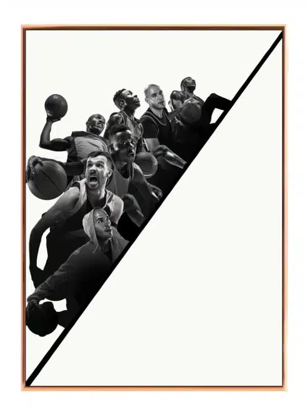 Dynamiske Basketballhelte i Sort-Hvid