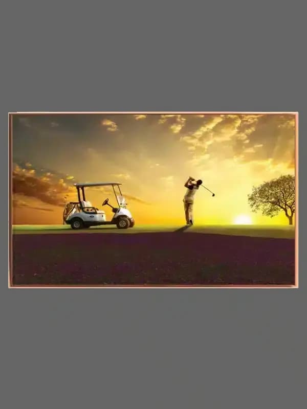 Solnedgangs-golf i gyldne toner