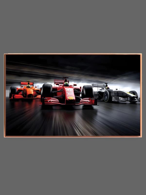 Formel 1-racere i fuld fart