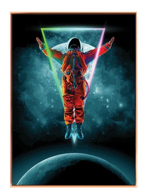 Svævende Astronaut i Neon