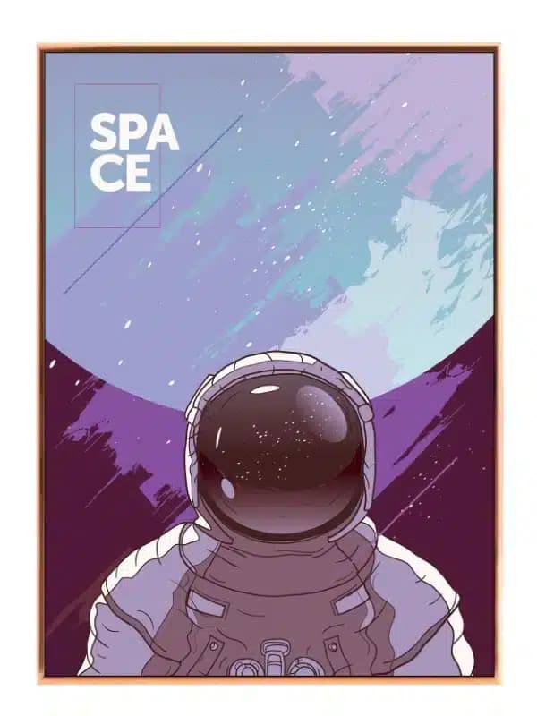 Grafisk Astronaut Under Pastelrummet