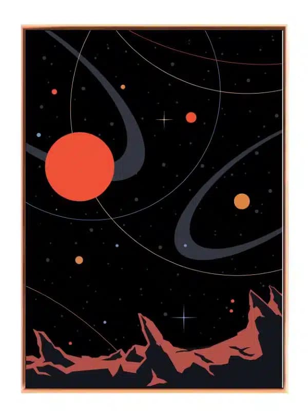 Rød Planet Over Fremmed Landskab