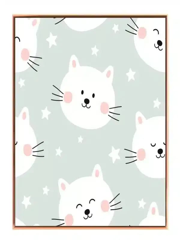 Gentle Happy Cat Faces Plakat