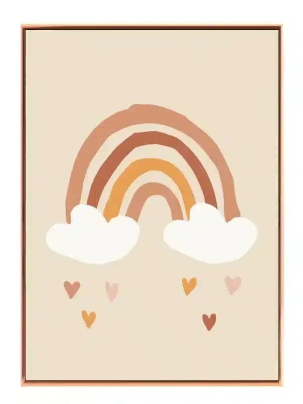 Gentle Rainbow With Hearts Plakat