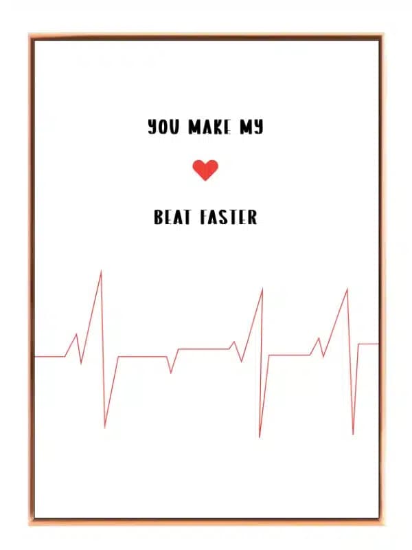 Hjerte ekg-kurve tekst med typografi linjetegning