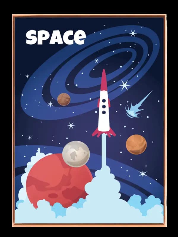 Playful Rocket Space Adventure Plakat
