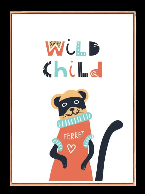 Playful Wild Ferret Friend Plakat