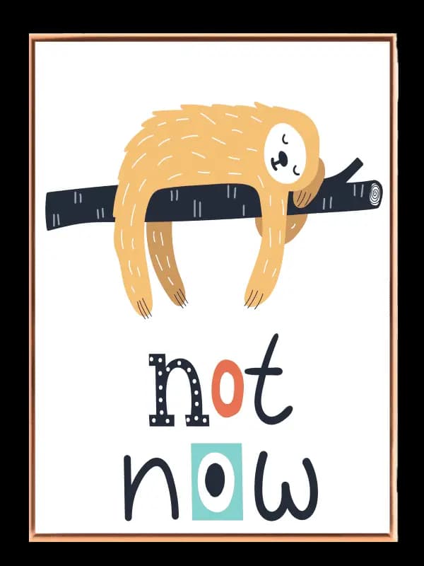 Sleepy Sloth Cozy Nap Plakat