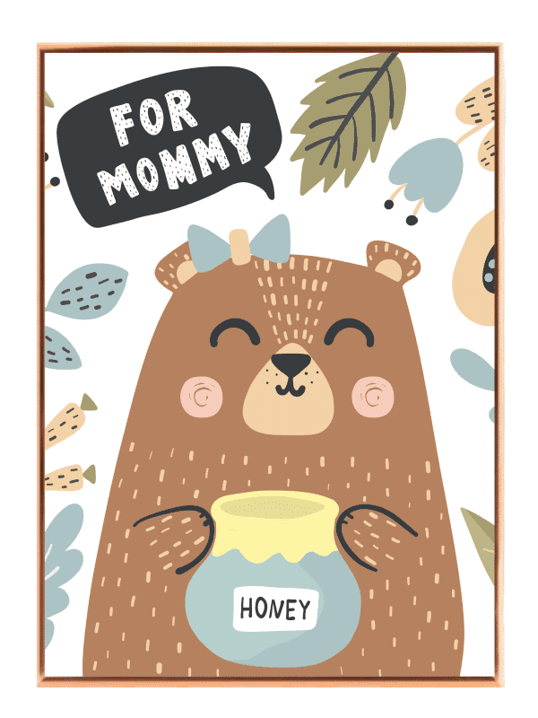 Happy Bear With Honey Plakat