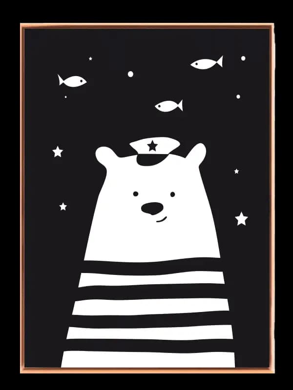 Playful Bear Captain Plakat