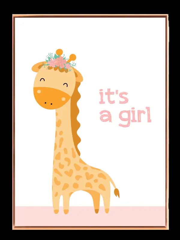Gentle Giraffe Baby Girl Plakat