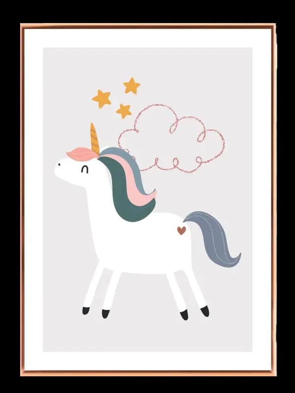 Playful Magical Unicorn Plakat