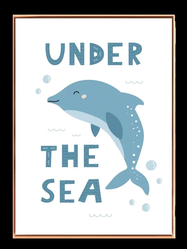 Gentle Dolphin Underwater Plakat