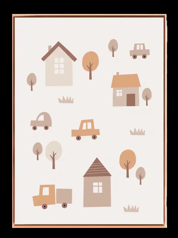 Gentle Cozy Cars And Homes Plakat