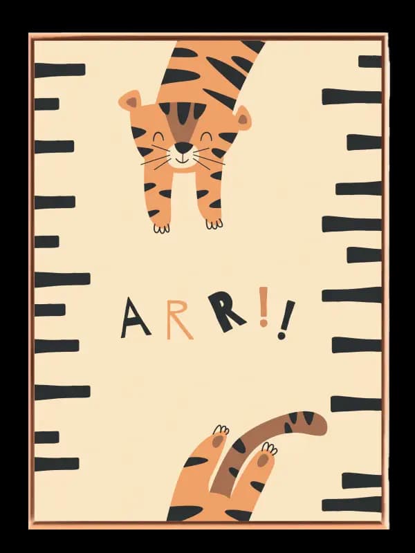 Playful Tiger Growth Chart Kids Room Plakat