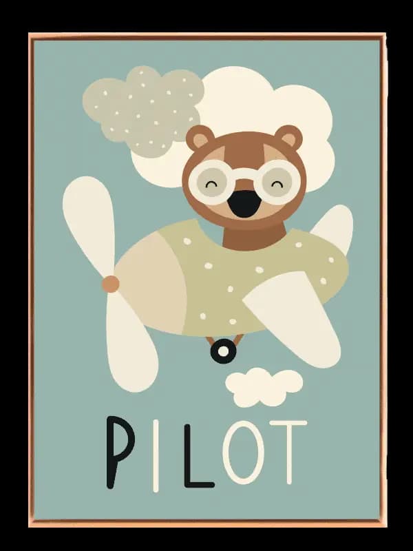 Happy Pilot Bear Adventure Plakat