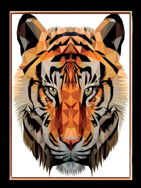 Brave Geometric Tiger Face Plakat