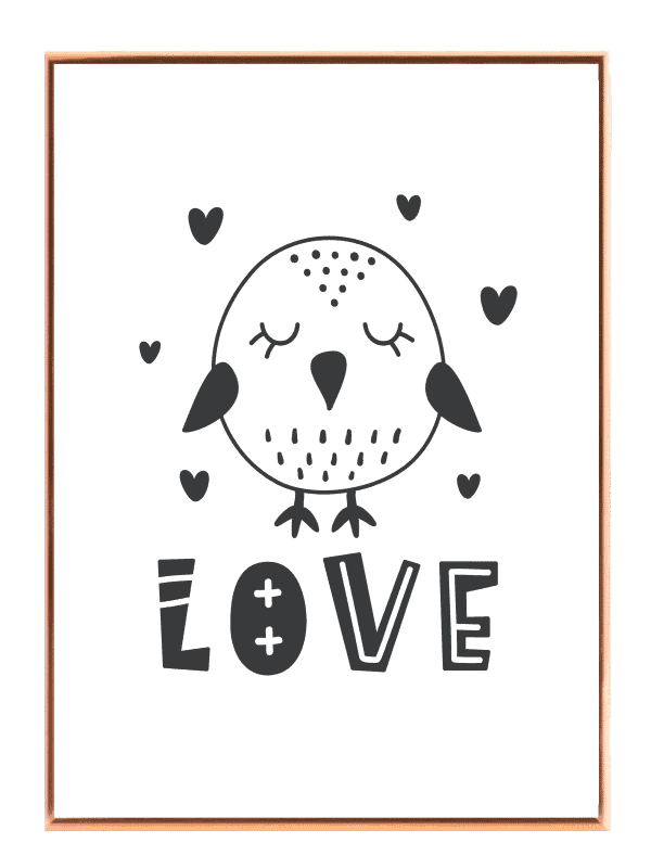 Gentle Sleeping Owl Love Plakat