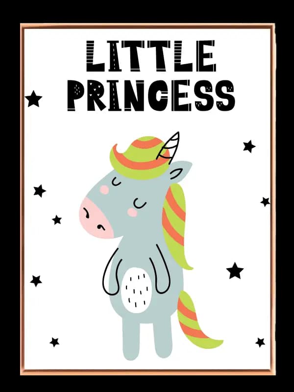 Playful Little Unicorn Princess Plakat