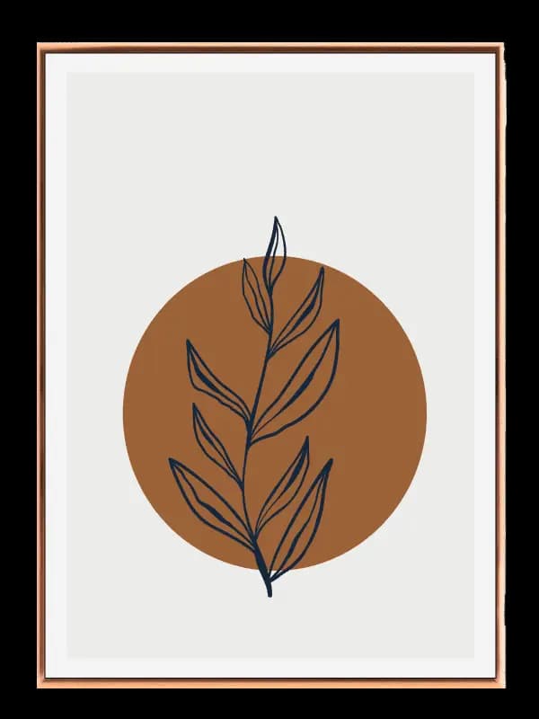 Leaf Silhouette Orbit Plakat