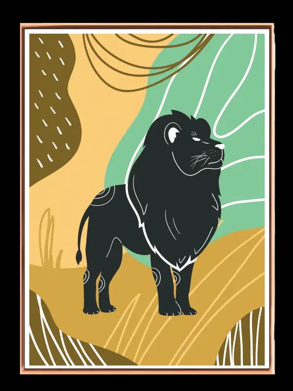 Midnight Lion Silhouette Plakat