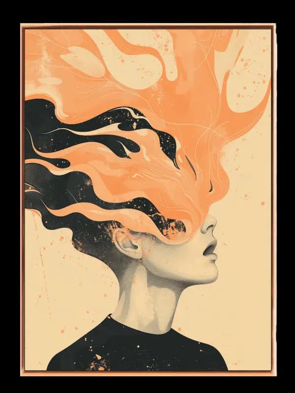 Flame Veil Silhouette Plakat
