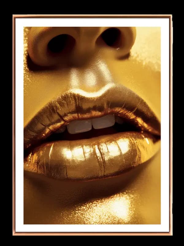 Golden Lip Contours Plakat