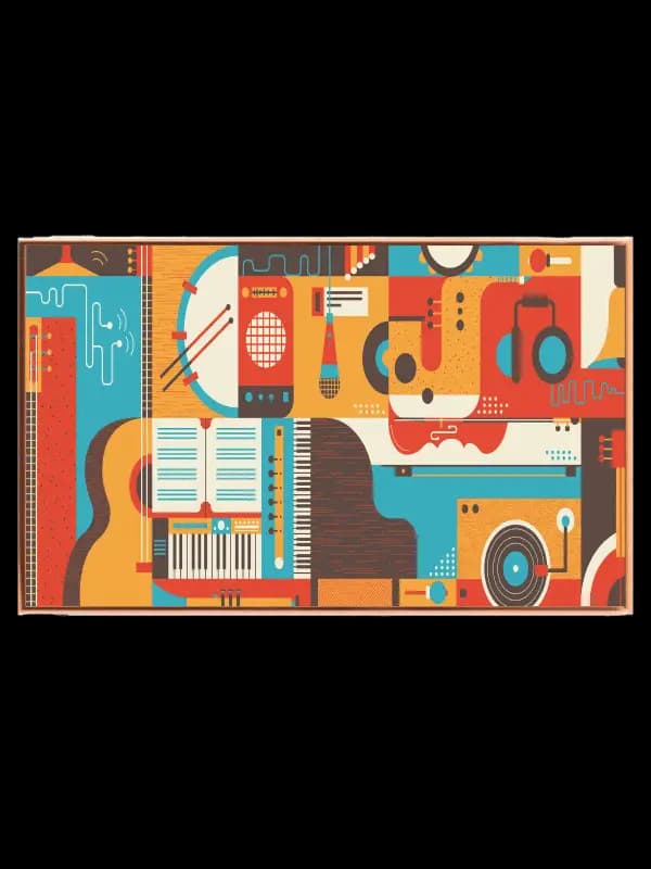 Retro Music Geometry Plakat