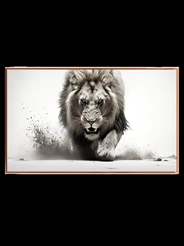 Lion Charging Plakat