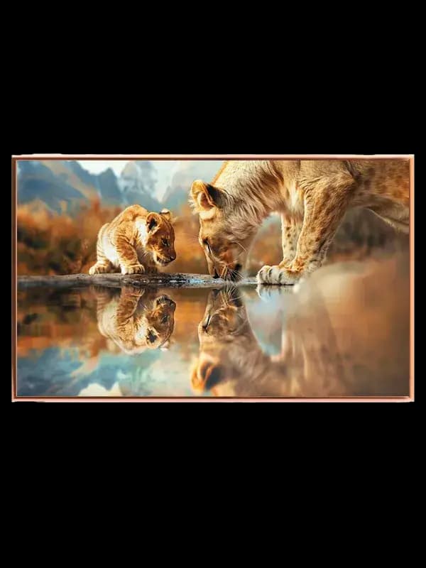 Lioness With Cub Plakat